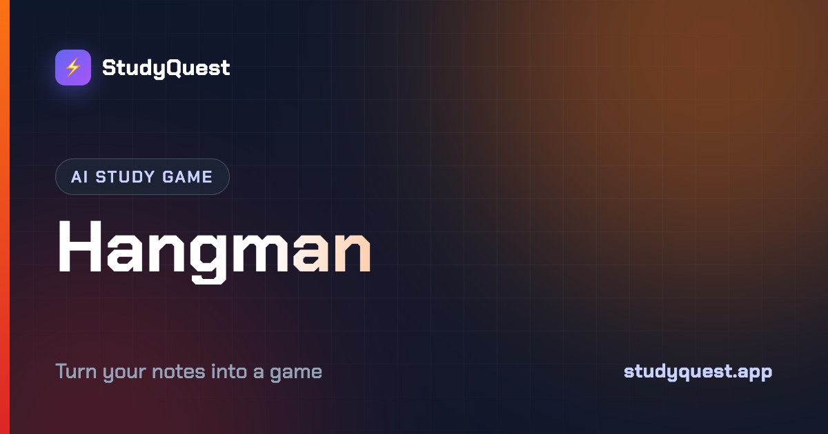 Hangman - AI Study Game | StudyQuest